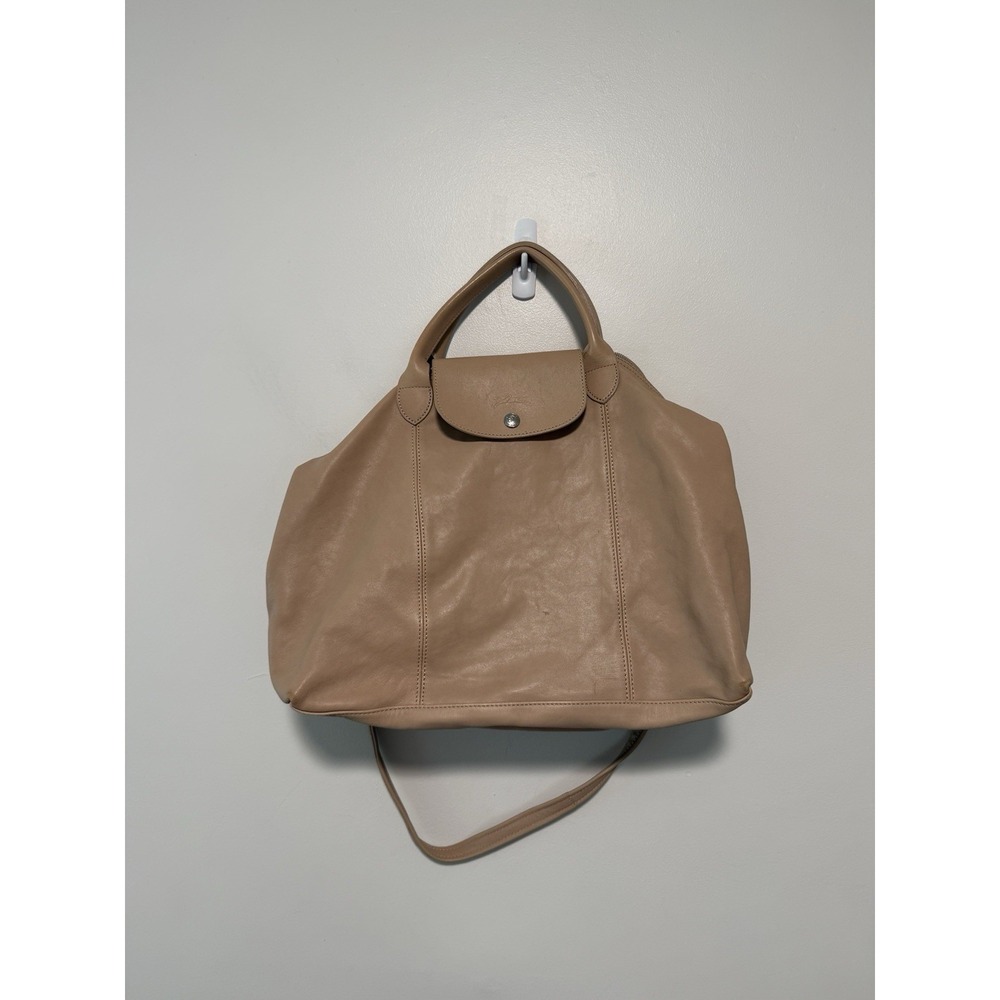 Longchamp Le Pliage Cuir Tan Leather Crossbody Top Handle Bag
